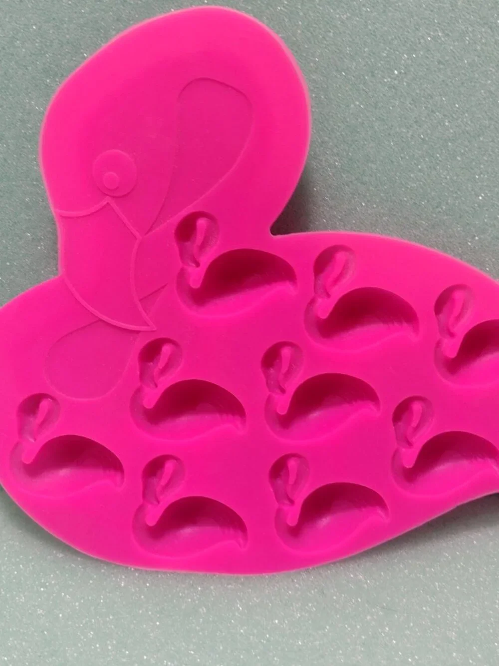 Set of 2 Flamingo Silicone Ice Cube or Cake Fondant Decorating Molds